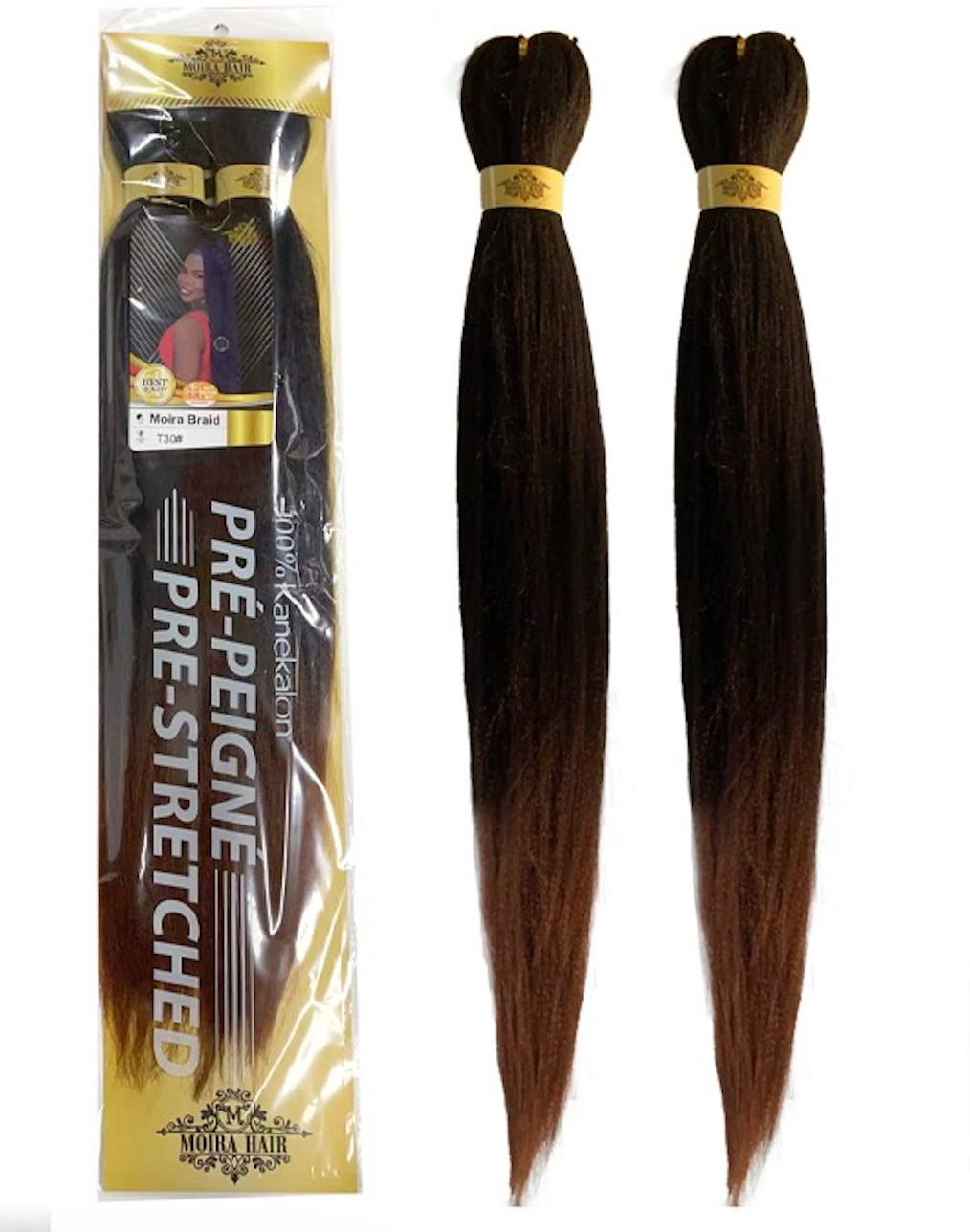 PREMIUM QUALITY MOIRA HAIR Pre-Stretched Braiding Hair-100% Kanekalon.Itch-Free,Lightweight, Hot Water Set, 46"-180g•(MOIRA_PS_T30#)