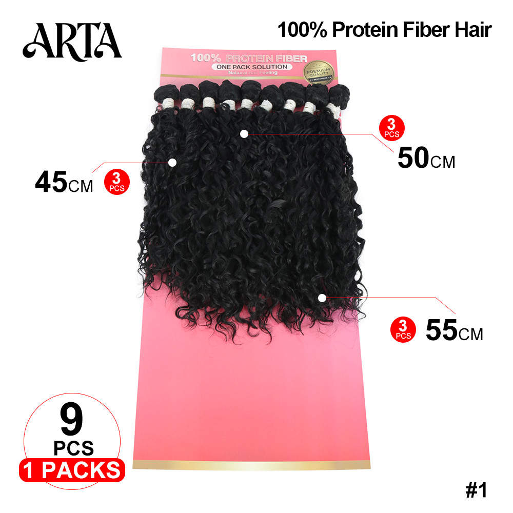 ARTA Bouncy Curly 100% Protein Fiber Weave – Shade #1