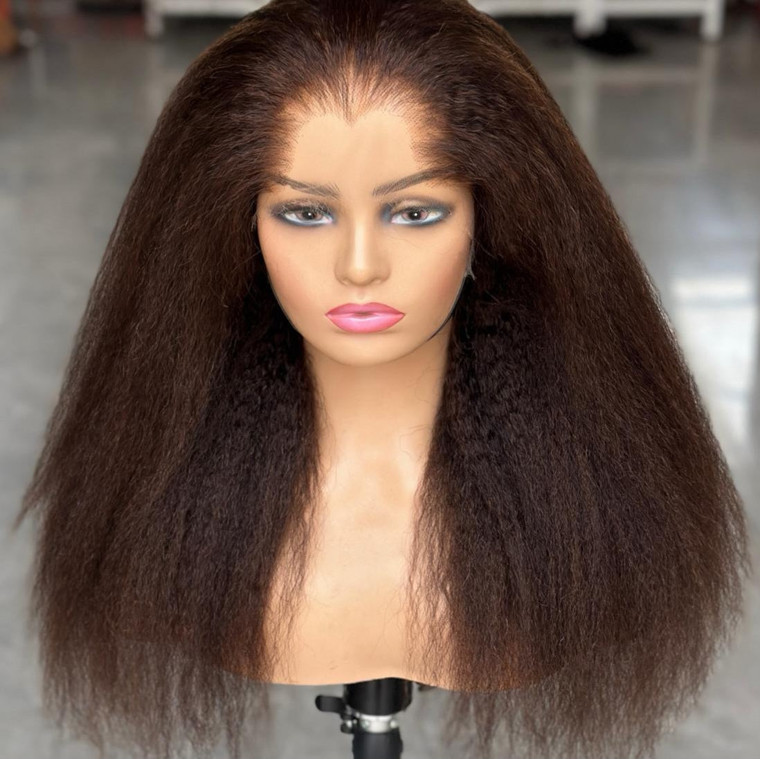 Moira Hair 100% Human Hair Kinky Straight - NATURALIE 13x4 HD Lace 180 density 18"