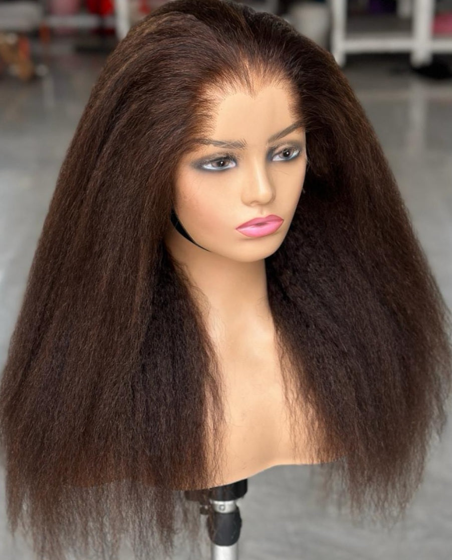 Moira Hair 100% Human Hair Kinky Straight - NATURALIE 13x4 HD Lace 180 density 18"