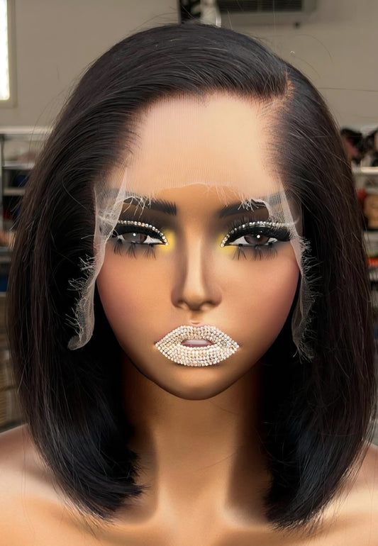 Moira Hair 100% Human Hair Bob Straight - PROFESSIONAL 13x4 HD Lace 180 density 8"