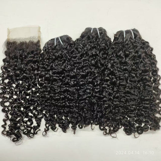 Water wave curls 3 bundles + closure