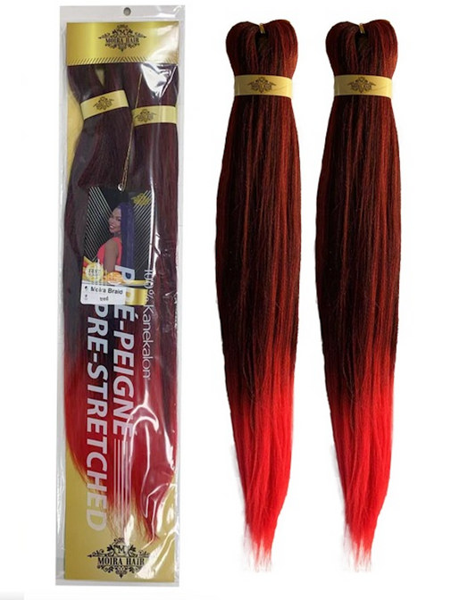 PREMIUM QUALITY MOIRA HAIR Pre-Stretched Braiding Hair-100% Kanekalon.Itch-Free,Lightweight, Hot Water Set, 46"- 180g. (MOIRA _PS_TRED#)
