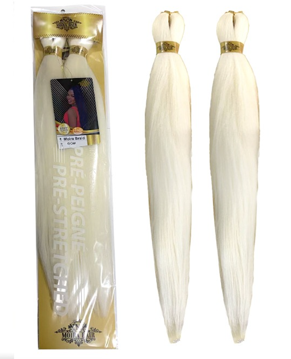 PREMIUM QUALITY MOIRA HAIR Pre-Stretched Braiding Hair-100% Kanekalon.Itch-Free,Lightweight, Hot Water Set, 46"- 180g. (MOIRA_PS_60#)