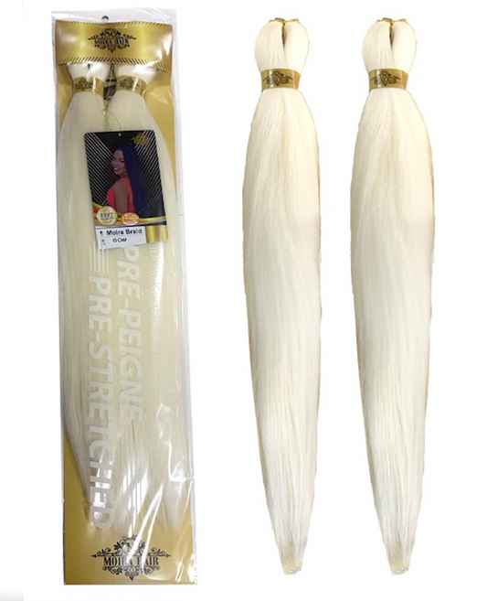 PREMIUM QUALITY MOIRA HAIR Pre-Stretched Braiding Hair-100% Kanekalon.Itch-Free,Lightweight, Hot Water Set, 46"- 180g. (MOIRA_PS_60#)