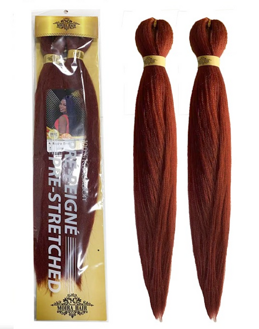 PREMIUM QUALITY MOIRA HAIR Pre-Stretched Braiding Hair-100% Kanekalon.Itch-Free,Lightweight, Hot Water Set, 46"- 180g. (MOIRA_PS_350#)