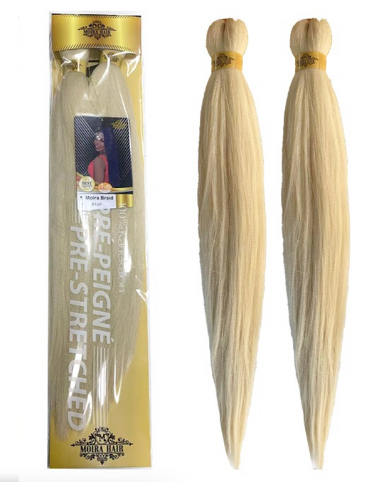 PREMIUM QUALITY MOIRA HAIR Pre-Stretched Braiding Hair-100% Kanekalon.Itch-Free,Lightweight, Hot Water Set, 46"- 180g. (MOIRA_PS_613#)