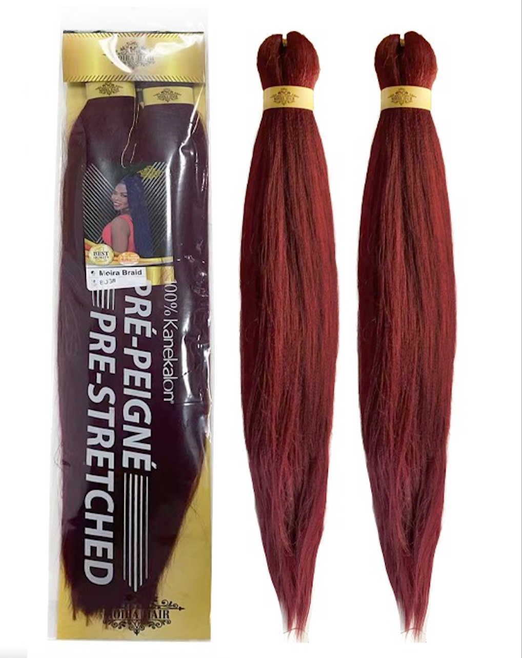 PREMIUM QUALITY MOIRA HAIR Pre-Stretched Braiding Hair-100% Kanekalon.Itch-Free,Lightweight, Hot Water Set, 46"- 180g. (MOIRA_PS_bug#)