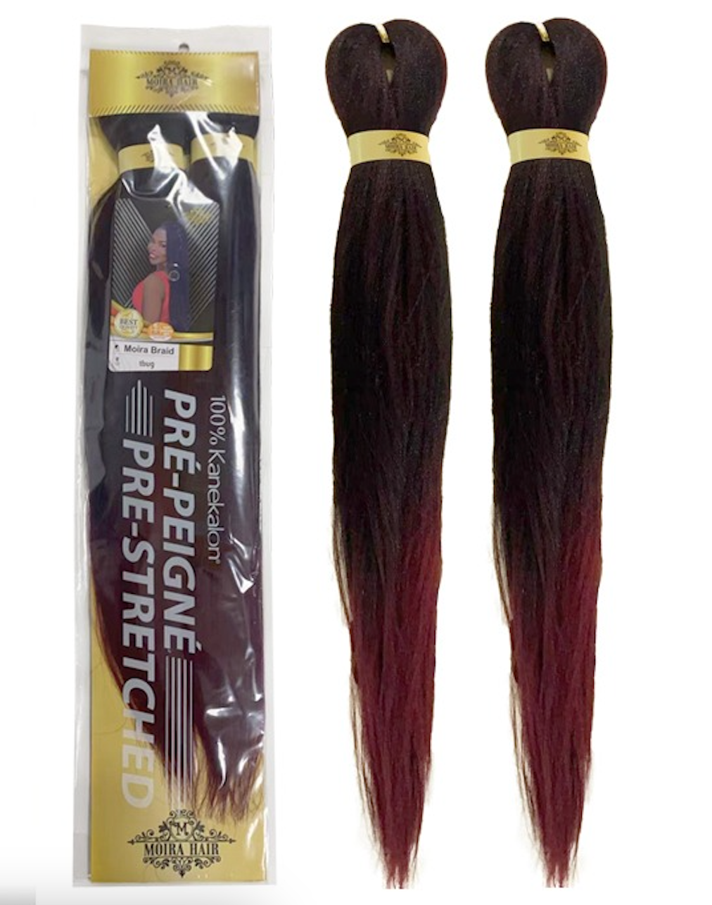 PREMIUM QUALITY MOIRA HAIR Pre-Stretched Braiding Hair-100% Kanekalon.Itch-Free,Lightweight, Hot Water Set, 46"- 180g. (MOIRA_PS_TBUG#)