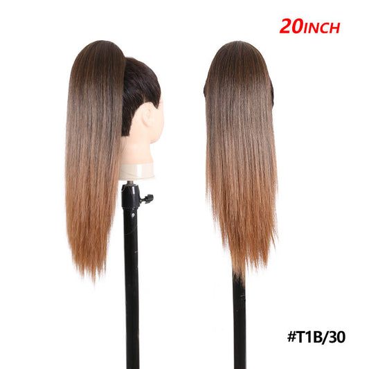 Natural Texture Yaki Straight Ponytail 20"