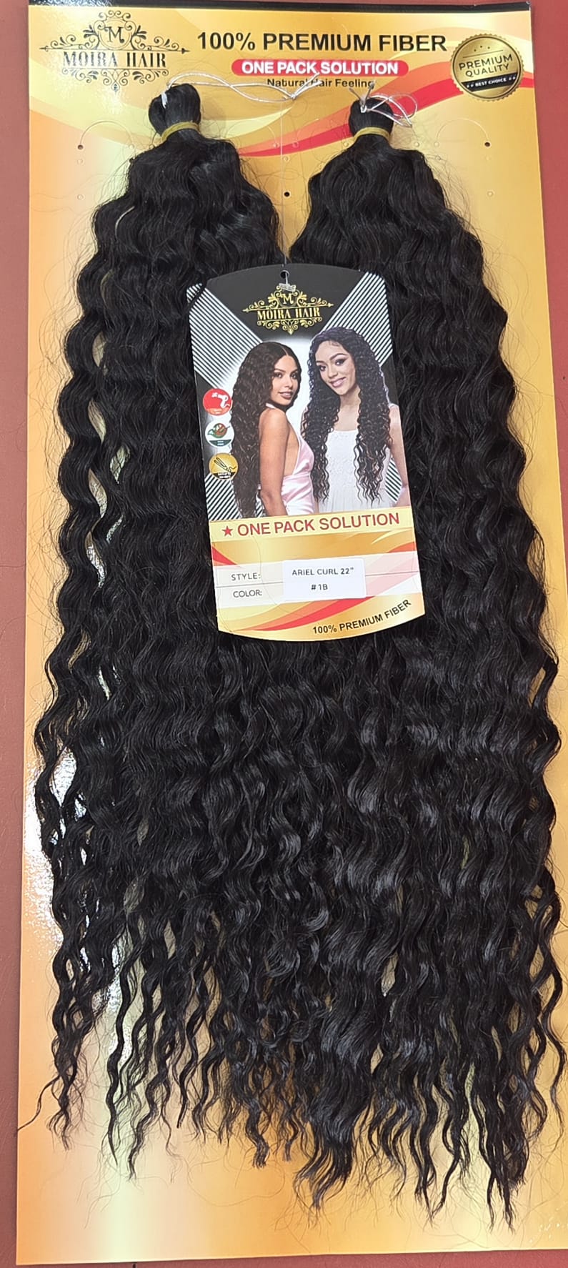 Moira Hair Ariel Curl 22" – Colour #1B Natural Black