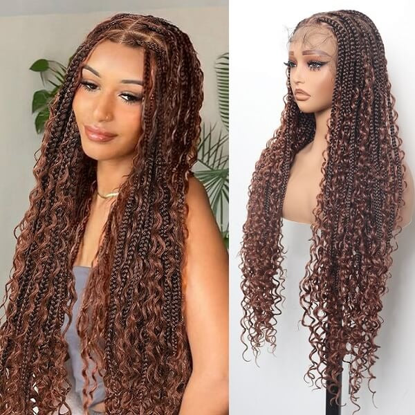 Boho braided wig style shown on Moira Hair’s website